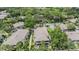 Overhead shot of a residential complex featuring manicured lawns, trees, and a swimming pool at 2983 Bonaventure Cir # 204, Palm Harbor, FL 34684