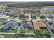 Aerial view showcasing the backyard, landscaping and outdoor space with neighborhood at 3822 Salida Delsol Dr, Sun City Center, FL 33573