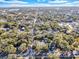 Expansive aerial view of the property, showcasing neighborhood and mature tree coverage at 472 Pine St, Tarpon Springs, FL 34689