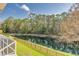 Backyard view of a long pond and dense trees at 4873 Quill Ct, Palm Harbor, FL 34685