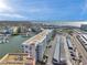 Aerial view of condominium, parking, and marina at 5925 Shore S Blvd # 406, Gulfport, FL 33707