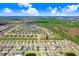 An aerial view of a neighborhood with single Gathering homes, ponds, and a lush green landscape at 6307 113Th E Ter, Parrish, FL 34219