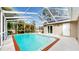 Relaxing screened-in pool, with access to the backyard at 140 Sage Cir, Crystal Beach, FL 34681