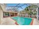 Screened-in pool with patio for relaxing and enjoying the outdoors at 140 Sage Cir, Crystal Beach, FL 34681