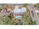 Aerial view of backyard featuring an above ground pool with large surrounding deck at 8019 Capwood Ave, Temple Terrace, FL 33637