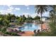 Resort-style pool with ample lounge chairs and tropical landscaping creating a serene oasis for relaxation at 11862 Sparkling Topaz Cv, Parrish, FL 34219