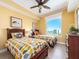 Bright bedroom with two twin beds, large window, and a view of the ocean at 1590 Gulf Blvd # 501, Clearwater Beach, FL 33767