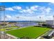 Expansive aerial view of the stadium overlooking the marina and waterfront at 301 1St S St # 2104, St Petersburg, FL 33701