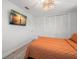 Bedroom featuring light walls, a mounted TV, and minimalist decor at 4706 Shale Pl, Tampa, FL 33615