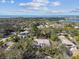 Aerial view of homes in a tropical landscape, near the coast at 1001 Bayvista Dr, Tarpon Springs, FL 34689