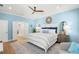 Spacious main bedroom features a calming color scheme, large bed, and plenty of storage at 140 Miramar Ne Blvd, St Petersburg, FL 33704