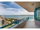 Balcony with scenic water views featuring a blue railing and white tile at 1540 Gulf Blvd # Ph7, Clearwater Beach, FL 33767