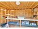 The interior of this shed is well lit and features ample storage space for tools at 2661 45Th S St, Gulfport, FL 33711