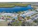 Aerial shot of condo complex with two pools and a waterway view at 3266 Mangrove Point Dr, Ruskin, FL 33570