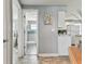 Modern bathroom with a glass shower and gray tile design provides an airy and spa-like retreat at 3934 Moog Rd, Holiday, FL 34691