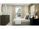 Tranquil bedroom with a view, soft textures, and sleek dresser for added storage at 10248 Purple Leaf Ct, Riverview, FL 33578