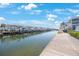 A tranquil waterfront view of the canal with condos, docks, and a walking path at 5092 Beach Se Dr # D, St Petersburg, FL 33705