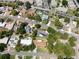 Aerial view of a residential neighborhood with mature trees, swimming pools and well-maintained homes at 2391 66Th S Ter, St Petersburg, FL 33712