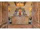 Spacious entryway with rustic wood furniture and mirror at 33642 Blanton Rd, Dade City, FL 33523