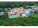 Luxury home with pool and lush landscaping, seen from above at 109 Wateredge Ct, Safety Harbor, FL 34695