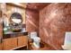 Upscale bathroom with vessel sink and textured walls at 3087, 3075 Cherry Ln, Clearwater, FL 33759