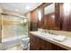 Bathroom with tiled walls and a large vanity at 3087, 3075 Cherry Ln, Clearwater, FL 33759