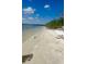 White sand beach with calm water and vegetation at 3087, 3075 Cherry Ln, Clearwater, FL 33759