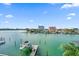 Stunning water view with boat dock at 42 Midway Is, Clearwater, FL 33767