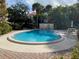 Inviting kidney-shaped pool with lounge chairs and patio tables at 240 Windward Psge # 504, Clearwater, FL 33767