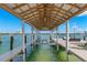 Covered boat dock with boat lift, providing direct access to the water and waterfront views at 295 Bayside Dr, Clearwater Beach, FL 33767