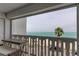 This balcony offers outdoor seating and a serene ocean view at 403 Gulf Way # 504, St Pete Beach, FL 33706