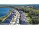Aerial view of houses by a lake at 12821 Bergstrom Bay Dr, Riverview, FL 33579