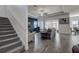 Bright living room with hardwood floors, and access to a back patio at 12821 Bergstrom Bay Dr, Riverview, FL 33579