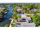 Aerial view showcasing home's location on a canal at 5269 Dover Ne St, St Petersburg, FL 33703