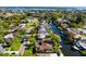 Aerial view showing home's location on a canal with water access at 5269 Dover Ne St, St Petersburg, FL 33703