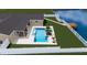 Backyard pool and patio area with canal view at 5269 Dover Ne St, St Petersburg, FL 33703