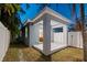 Covered patio at dusk, view of interior and fenced yard at 5334 37Th N St, St Petersburg, FL 33714