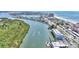 Aerial view of waterfront property with boaters and beach at 18400 E Gulf Blvd # Ph-11, Indian Shores, FL 33785