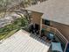 Aerial view showing the back of the property and its private patio at 103 Cypress Pond Rd # 103, Palm Harbor, FL 34683