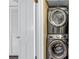 Stackable Samsung washer and dryer in a closet at 1375 Pinellas Bayway S # 29, Tierra Verde, FL 33715