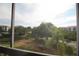 Screened-in balcony view of the lush greenery, mature trees, and neighboring buildings in the complex at 1806 Mariner Dr # 214, Tarpon Springs, FL 34689