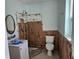 Under renovation, this bathroom shows the home's framing at 108 11Th Ave, St Pete Beach, FL 33706