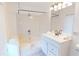 Bathroom featuring shower, toilet, and vanity with sink at 679 Lake Maggiore S Blvd, St Petersburg, FL 33705