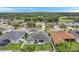 Aerial view of house and neighborhood, showcasing landscape at 3822 Salida Delsol Dr, Sun City Center, FL 33573