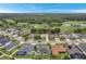 Aerial view of homes and golf course in the background at 3822 Salida Delsol Dr, Sun City Center, FL 33573