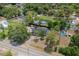 Aerial view of a single-story home with a large backyard and pool at 7414 Van Dyke Rd, Odessa, FL 33556