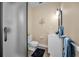 Clean bathroom with a shower, toilet, and vanity with a modern sink at 335 Tucker St, Safety Harbor, FL 34695