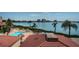 Community pool and stunning waterfront view from above at 6268 Palma Del Mar S Blvd # 406, St Petersburg, FL 33715