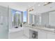 Modern bathroom with a soaking tub and double vanity at 100 1St N Ave # 2205, St Petersburg, FL 33701