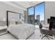 Bright bedroom with city views and built-in workspace at 100 1St N Ave # 2205, St Petersburg, FL 33701